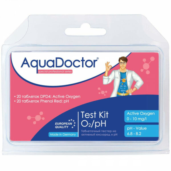 Тестер AquaDoctor Kit таблетковий pH та O2 (20 тестів, Німеччина)