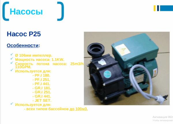 Насос Desjoyaux P25, 25 м3/г, 1,2кВт, 230 В — изображение 2