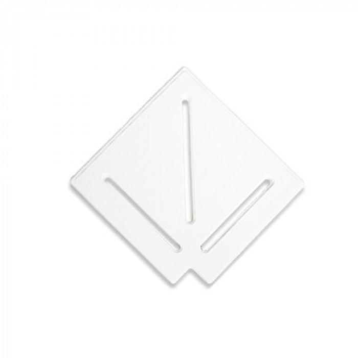 Кутовий елемент AquaViva DK-20-1 Matt для переливних ґрат 90° 195/25 мм (білий)