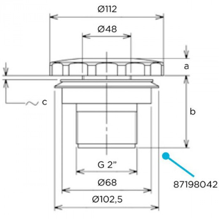 Форсунка стінова Flexinox 87198021, 4,5 м3/год, під бетон, 50мм, накладка AISI-316L — изображение 2