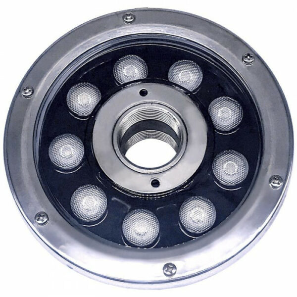 Прожектор для фонтану з ВР 38 мм AquaViva (9LED 9 Вт 12/24 В) RGB