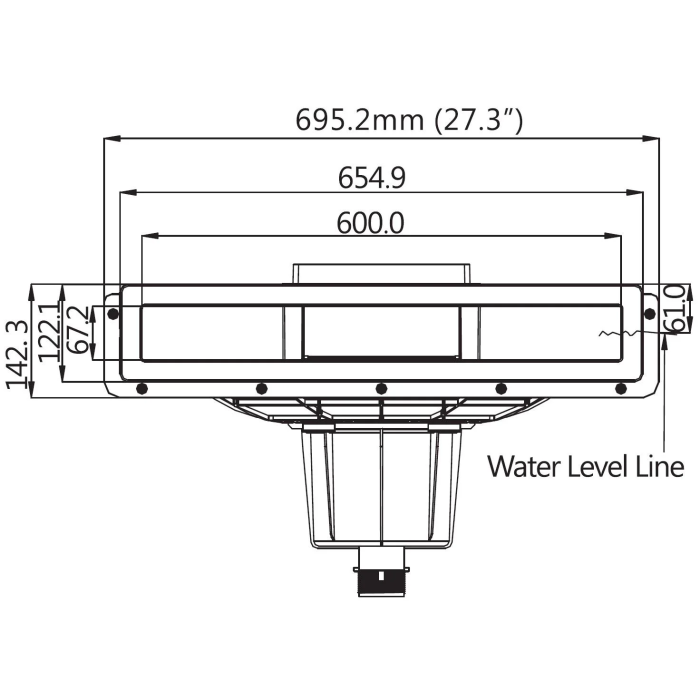 Скімер Emaux EM0180-SC MIRROR під лайнер, латунні вставки — изображение 3