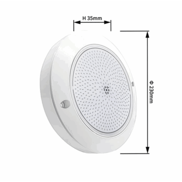 Cвітильник для басейну LED 18W , серія 01, біле світло, пластик, 252 SMD, Ø230 х 35 мм — изображение 2