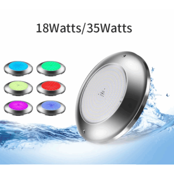 Cвітильник для басейну LED 35W , серія 260SS, RGB, нерж. сталь AISI 316, 441 SMD, Ø 260 х 28 мм — изображение 3