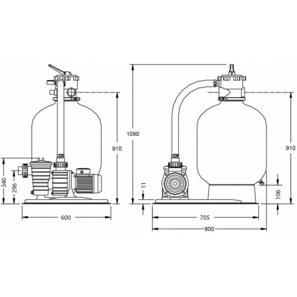 Фільтраційна установка Pentair Water 6 м3/год 0,37 кВт SW12М — изображение 6
