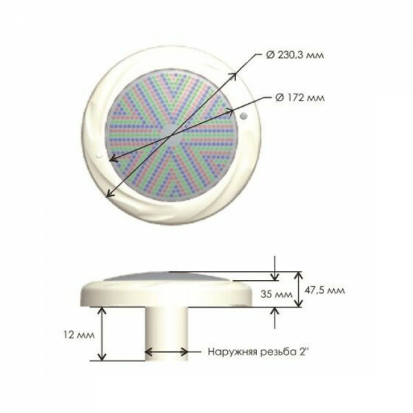 Прожектор світлодіодний AquaViva LED008, 546 LED, 33Вт, RGB + заставна до прожектора — изображение 3
