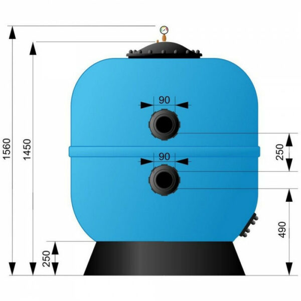 Фільтр AquaViva M1050 (43м3/год. 1050мм. 1020кг. 75мм) — изображение 3