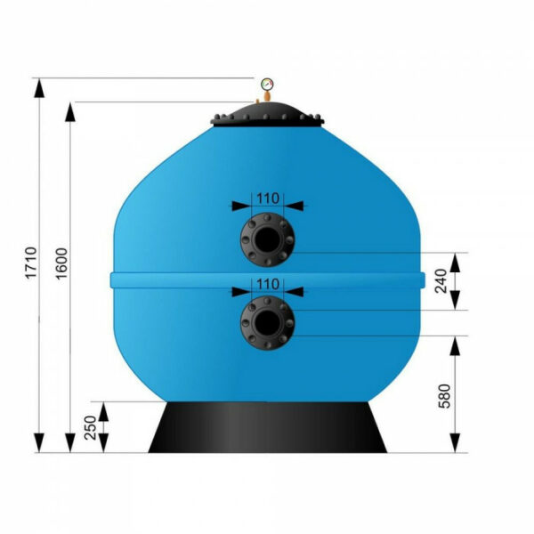 Фільтр AquaViva M1400 (77м3/год. 1400мм. 2100кг. 110мм) — изображение 4