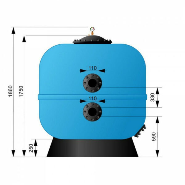Фільтр AquaViva M1600 (100м3/год. 1600мм. 3050кг. 110мм) — изображение 12