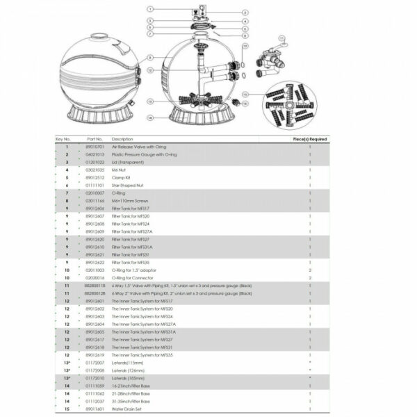 Фільтр MFV24 (14м3/ч. 600мм. 125кг. 50мм. верх) — изображение 4