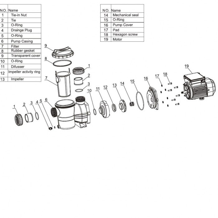 Насос AquaViva LX SMP020M (220В, 7м3/год*4м, 0.25кВт) — изображение 2