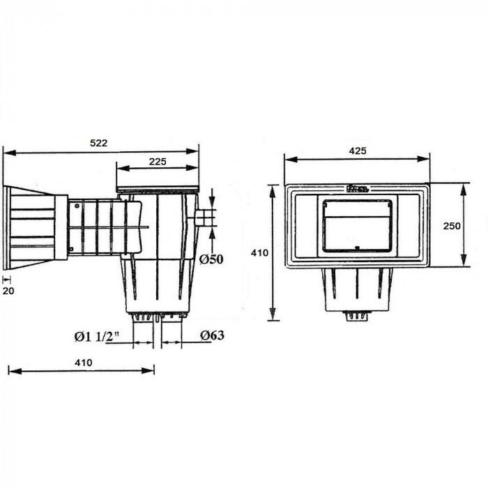 Скімер Kripsol SKA.C Wide бетон — изображение 2